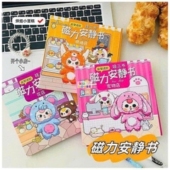 (Size to 18x18cm) Đồ chơi sách nam châm Kuromi, bé ba, capybara, hoạt hình, tranh dán nam châm từ tính thủ công cho bé
