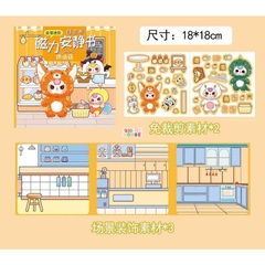 (Size to 18x18cm) Đồ chơi sách nam châm Kuromi, bé ba, capybara, hoạt hình, tranh dán nam châm từ tính thủ công cho bé