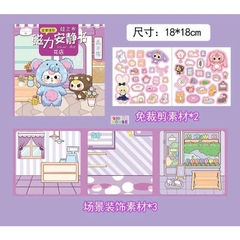 (Size to 18x18cm) Đồ chơi sách nam châm Kuromi, bé ba, capybara, hoạt hình, tranh dán nam châm từ tính thủ công cho bé