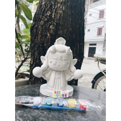 (Size to 16-23cm) Tượng thạch cao bé ba, labubu, kuromi, capybara, công chúa, siêu nhân, Set tô tượng kèm màu và bút vẽ