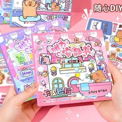 (Size to 18x18cm) Đồ chơi sách nam châm Kuromi, bé ba, capybara, hoạt hình, tranh dán nam châm từ tính thủ công cho bé