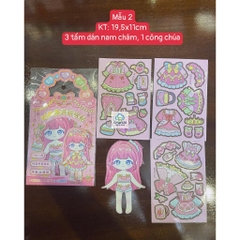 Bộ đồ chơi thay váy công chúa nam châm, tranh nam châm thay trang phục công chúa, sticker nam châm thay váy công chúa