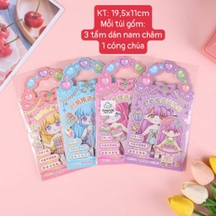Bộ đồ chơi thay váy công chúa nam châm, tranh nam châm thay trang phục công chúa, sticker nam châm thay váy công chúa