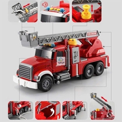 Đồ chơi ô tô, máy xây dựng mô hình, xe cứu hỏa, cần cẩu, trộn bê tông, xe cứu hộ có hiệu ứng đèn âm thanh