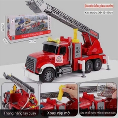 Đồ chơi ô tô, máy xây dựng mô hình, xe cứu hỏa, cần cẩu, trộn bê tông, xe cứu hộ có hiệu ứng đèn âm thanh