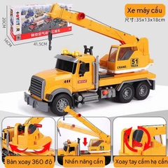 Đồ chơi ô tô, máy xây dựng mô hình, xe cứu hỏa, cần cẩu, trộn bê tông, xe cứu hộ có hiệu ứng đèn âm thanh