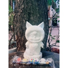 (Size to 16-23cm) Tượng thạch cao bé ba, labubu, kuromi, capybara, công chúa, siêu nhân, Set tô tượng kèm màu và bút vẽ