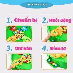 Bộ đồ chơi ếch ăn bi vui nhộn, ếch ăn kẹo cỡ to, trò chơi giải trí hungry frogs