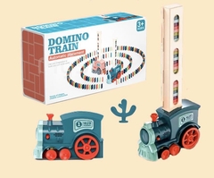 (Kèm pin) Đồ chơi tàu hỏa, xe lửa thả xếp Domino tự động, bộ tàu Domino chuyển động cho bé lắp ráp thỏa sức sáng tạo