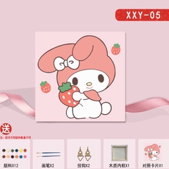 Tranh tô màu số hóa đã căng khung kèm màu, cọ size 20x20, tranh số hóa hoạt hình, bé ba, phong cảnh, loopy, cappy bara