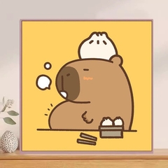 Tranh tô màu số hóa đã căng khung kèm màu, cọ size 20x20, tranh số hóa hoạt hình, bé ba, phong cảnh, loopy, cappy bara