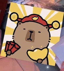 Tranh tô màu số hóa đã căng khung kèm màu, cọ size 20x20, tranh số hóa hoạt hình, bé ba, phong cảnh, loopy, cappy bara