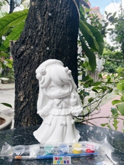 (Size to 16-23cm) Tượng thạch cao bé ba, labubu, kuromi, capybara, công chúa, siêu nhân, Set tô tượng kèm màu và bút vẽ