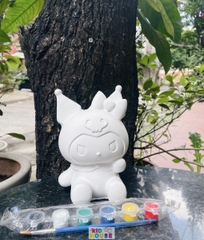 (Size to 16-23cm) Tượng thạch cao bé ba, labubu, kuromi, capybara, công chúa, siêu nhân, Set tô tượng kèm màu và bút vẽ