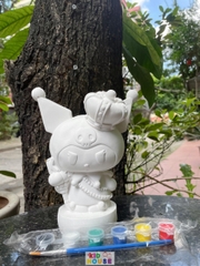 (Size to 16-23cm) Tượng thạch cao bé ba, labubu, kuromi, capybara, công chúa, siêu nhân, Set tô tượng kèm màu và bút vẽ