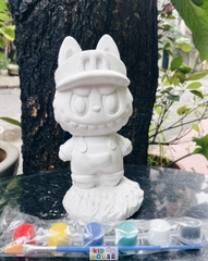 (Size to 16-23cm) Tượng thạch cao bé ba, labubu, kuromi, capybara, công chúa, siêu nhân, Set tô tượng kèm màu và bút vẽ