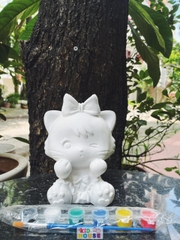 (Size to 16-23cm) Tượng thạch cao bé ba, labubu, kuromi, capybara, công chúa, siêu nhân, Set tô tượng kèm màu và bút vẽ