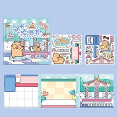 (Size to 18x18cm) Đồ chơi sách nam châm Kuromi, bé ba, capybara, hoạt hình, tranh dán nam châm từ tính thủ công cho bé