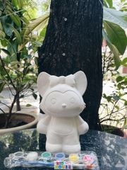 (Size to 16-23cm) Tượng thạch cao bé ba, labubu, kuromi, capybara, công chúa, siêu nhân, Set tô tượng kèm màu và bút vẽ