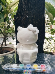 (Size to 16-23cm) Tượng thạch cao bé ba, labubu, kuromi, capybara, công chúa, siêu nhân, Set tô tượng kèm màu và bút vẽ