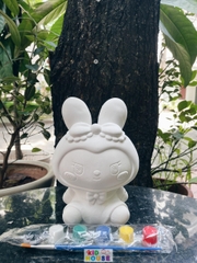 (Size to 16-23cm) Tượng thạch cao bé ba, labubu, kuromi, capybara, công chúa, siêu nhân, Set tô tượng kèm màu và bút vẽ