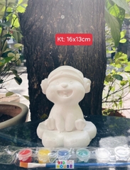 (Size to 16-23cm) Tượng thạch cao bé ba, labubu, kuromi, capybara, công chúa, siêu nhân, Set tô tượng kèm màu và bút vẽ