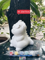 (Size to 16-23cm) Tượng thạch cao bé ba, labubu, kuromi, capybara, công chúa, siêu nhân, Set tô tượng kèm màu và bút vẽ
