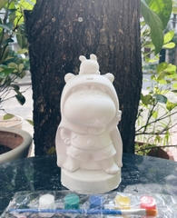 (Size to 16-23cm) Tượng thạch cao bé ba, labubu, kuromi, capybara, công chúa, siêu nhân, Set tô tượng kèm màu và bút vẽ