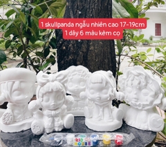 (Size to 16-23cm) Tượng thạch cao bé ba, labubu, kuromi, capybara, công chúa, siêu nhân, Set tô tượng kèm màu và bút vẽ