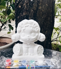 (Size to 16-23cm) Tượng thạch cao bé ba, labubu, kuromi, capybara, công chúa, siêu nhân, Set tô tượng kèm màu và bút vẽ