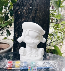 (Size to 16-23cm) Tượng thạch cao bé ba, labubu, kuromi, capybara, công chúa, siêu nhân, Set tô tượng kèm màu và bút vẽ