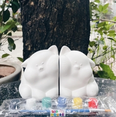(Size to 16-23cm) Tượng thạch cao bé ba, labubu, kuromi, capybara, công chúa, siêu nhân, Set tô tượng kèm màu và bút vẽ