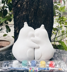 (Size to 16-23cm) Tượng thạch cao bé ba, labubu, kuromi, capybara, công chúa, siêu nhân, Set tô tượng kèm màu và bút vẽ