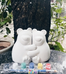 (Size to 16-23cm) Tượng thạch cao bé ba, labubu, kuromi, capybara, công chúa, siêu nhân, Set tô tượng kèm màu và bút vẽ