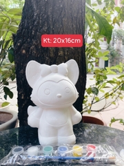 (Size to 16-23cm) Tượng thạch cao bé ba, labubu, kuromi, capybara, công chúa, siêu nhân, Set tô tượng kèm màu và bút vẽ