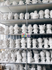 (Size to 16-23cm) Tượng thạch cao bé ba, labubu, kuromi, capybara, công chúa, siêu nhân, Set tô tượng kèm màu và bút vẽ