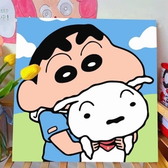 Tranh tô màu số hóa đã căng khung kèm màu, cọ size 20x20, tranh số hóa hoạt hình, bé ba, phong cảnh, loopy, cappy bara