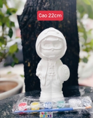 (Size to 16-23cm) Tượng thạch cao bé ba, labubu, kuromi, capybara, công chúa, siêu nhân, Set tô tượng kèm màu và bút vẽ