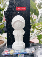 (Size to 16-23cm) Tượng thạch cao bé ba, labubu, kuromi, capybara, công chúa, siêu nhân, Set tô tượng kèm màu và bút vẽ