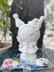 (Size to 16-23cm) Tượng thạch cao bé ba, labubu, kuromi, capybara, công chúa, siêu nhân, Set tô tượng kèm màu và bút vẽ