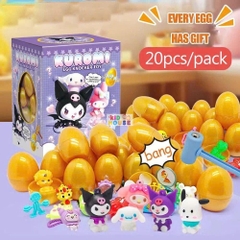 Đồ chơi đập trứng nhận quà, Hộp Mù trứng vàng Kuromi, Capybara, Labubu kèm búa cho bé