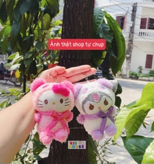 Móc khóa gấu bông kuromi, capybara, babythree xinh xắn treo balo túi xách, móc khóa nhân vật dễ thương