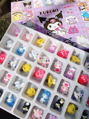 Hộp quà bất ngờ 40 chi tiết Kuromi, Capybara, Labubu, đồ chơi hidden box hộp quà bí mật Kuromi kèm móc khóa