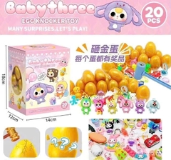 Đồ chơi đập trứng nhận quà, Hộp Mù trứng vàng Kuromi, Capybara, Labubu kèm búa cho bé