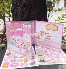 (Size to 18x18cm) Đồ chơi sách nam châm Kuromi, bé ba, capybara, hoạt hình, tranh dán nam châm từ tính thủ công cho bé
