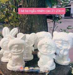 (Size to 16-23cm) Tượng thạch cao bé ba, labubu, kuromi, capybara, công chúa, siêu nhân, Set tô tượng kèm màu và bút vẽ