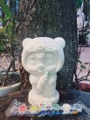 (Size to 16-23cm) Tượng thạch cao bé ba, labubu, kuromi, capybara, công chúa, siêu nhân, Set tô tượng kèm màu và bút vẽ