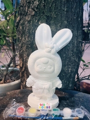 (Size to 16-23cm) Tượng thạch cao bé ba, labubu, kuromi, capybara, công chúa, siêu nhân, Set tô tượng kèm màu và bút vẽ