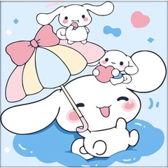 Tranh tô màu số hóa đã căng khung kèm màu, cọ size 20x20, tranh số hóa hoạt hình, bé ba, phong cảnh, loopy, cappy bara