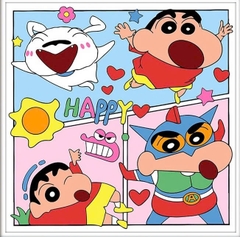 Tranh tô màu số hóa đã căng khung kèm màu, cọ size 20x20, tranh số hóa hoạt hình, bé ba, phong cảnh, loopy, cappy bara